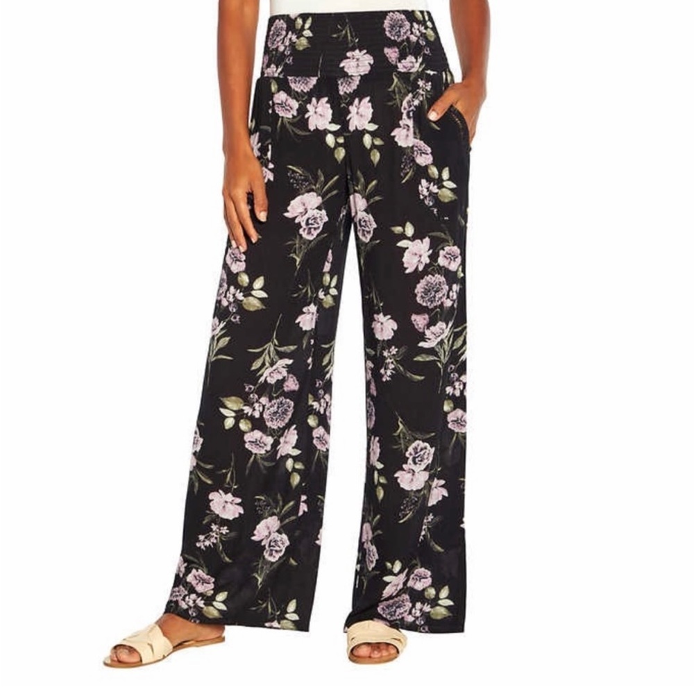Three Dots Womens’ Printed Wide Leg Pants